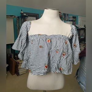 Boutique gingham crop top